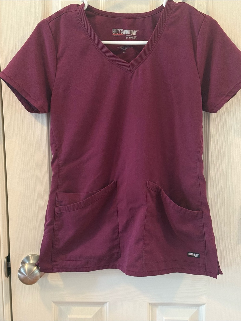 Grey's Anatomy V-Neck Scrub Top - Wine